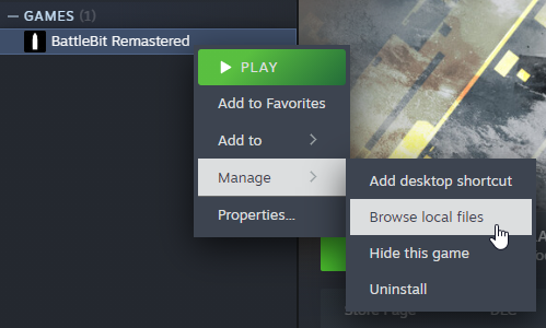 Right click on the game, then go to manage and click on Browse local files